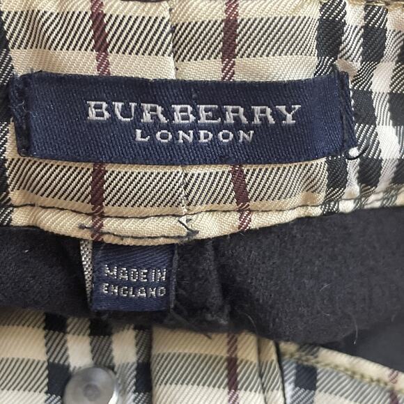 Burberry Corduroy Pants Black Nova Check Side Stripe Size 6 - Picture 9 of 12